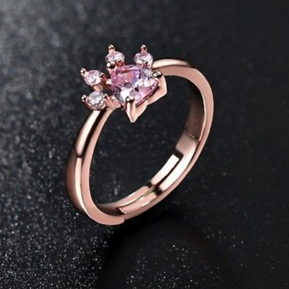 100% QUARTZ PUPPY🐕🐾PAW ADJUSTABLE RING - Picture 4 of 4